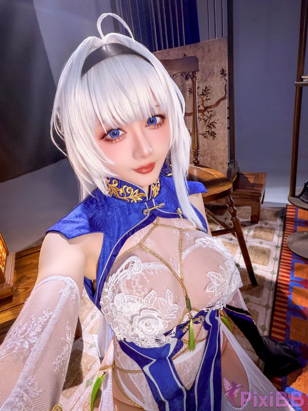 Cosplayer The Slowly Moving Star Hoshilily Azur Lane Dawn Pearl Shinano Mainz Great Phoenix PixiBB.COM 061