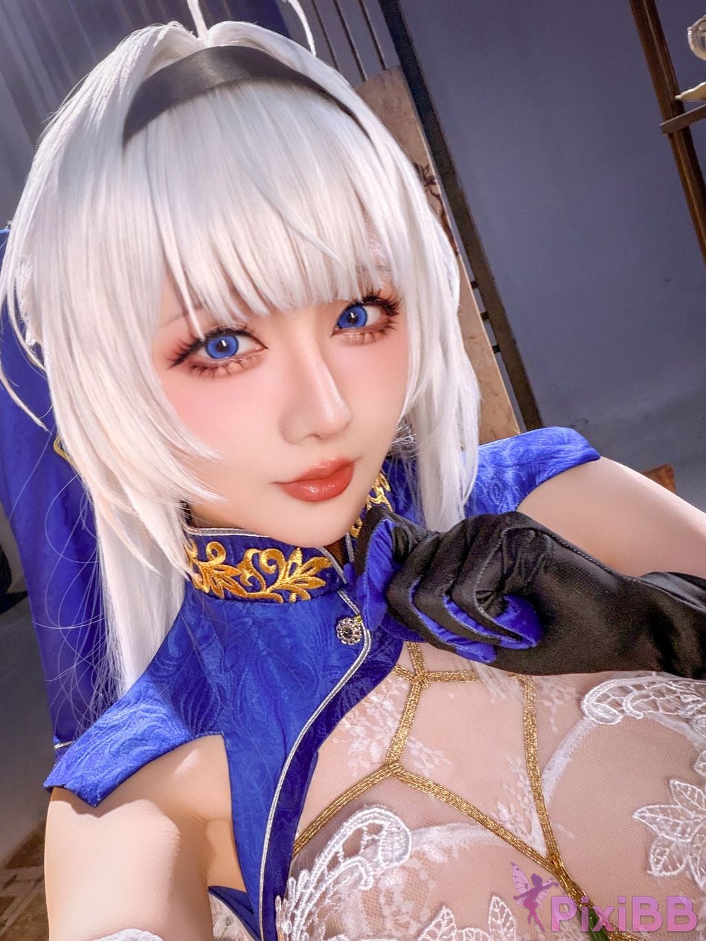 Cosplayer The Slowly Moving Star Hoshilily Azur Lane Dawn Pearl Shinano Mainz Great Phoenix PixiBB.COM 063
