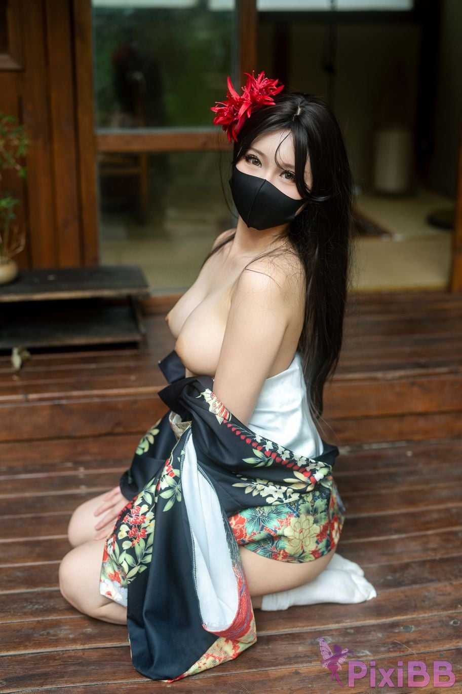 Cosplayer Iron hand calls the beast Mask girl kimono PixiBB.COM 009