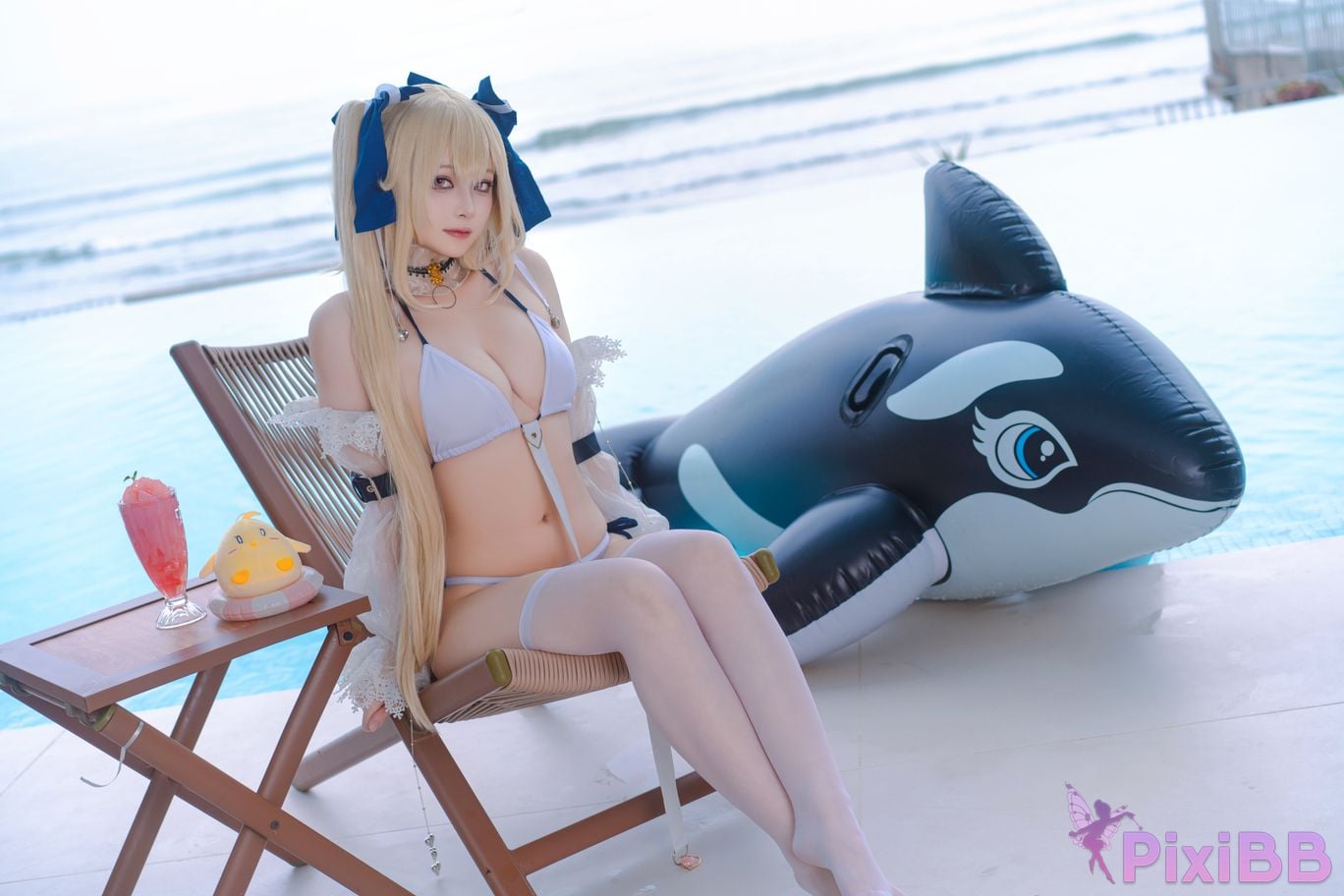 Cosplayer Island fish azur lane anchorage swimsuit skin PixiBB.COM 001
