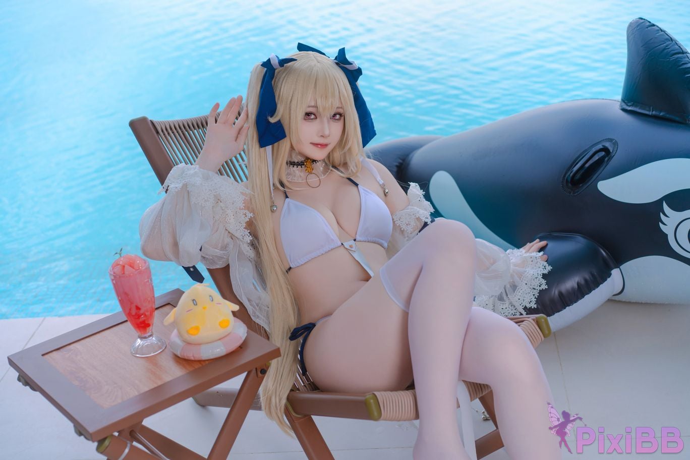 Cosplayer Island fish azur lane anchorage swimsuit skin PixiBB.COM 002