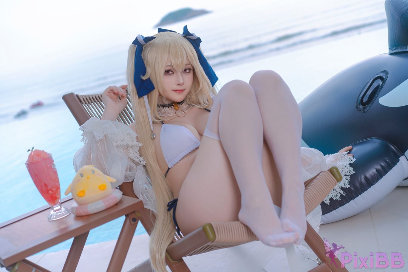 Cosplayer Island fish azur lane anchorage swimsuit skin PixiBB.COM 003