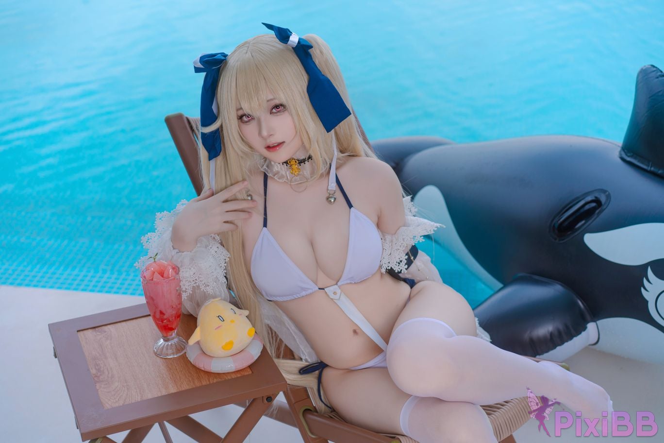 Cosplayer Island fish azur lane anchorage swimsuit skin PixiBB.COM 007