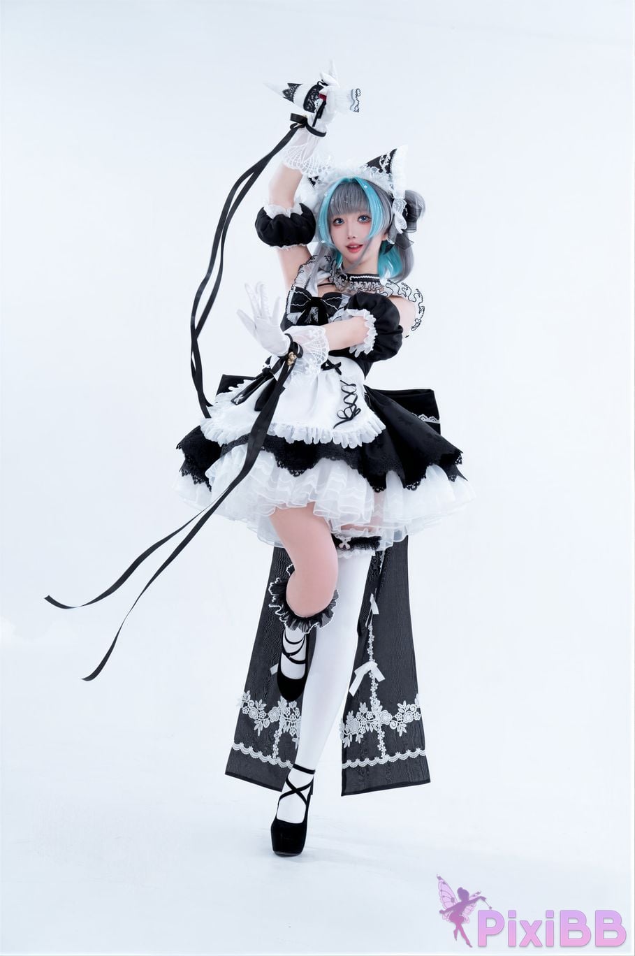 Cosplayer Noodle Fairy azur lane Cheshire fan maid PixiBB.COM 001