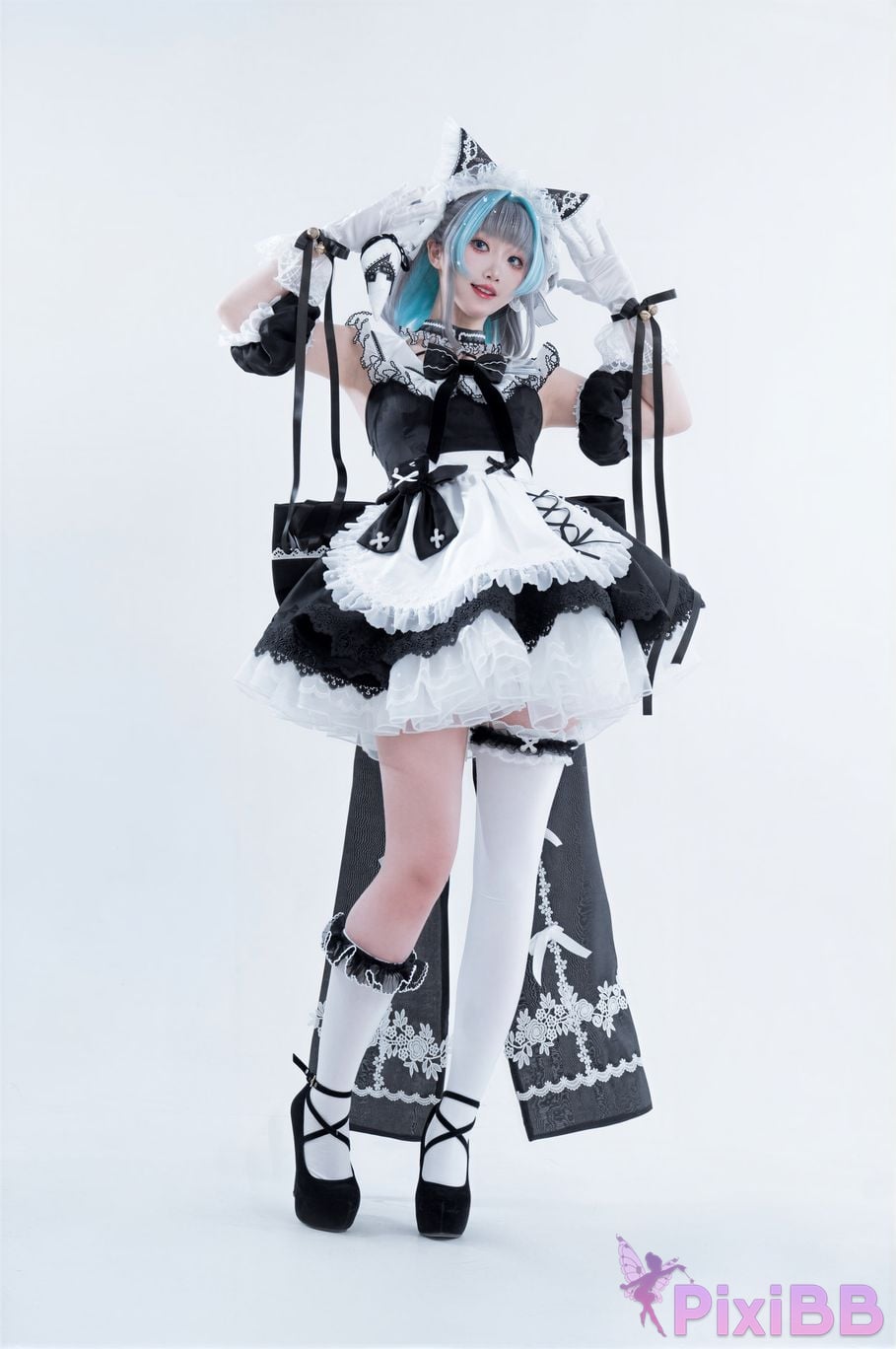 Cosplayer Noodle Fairy azur lane Cheshire fan maid PixiBB.COM 005