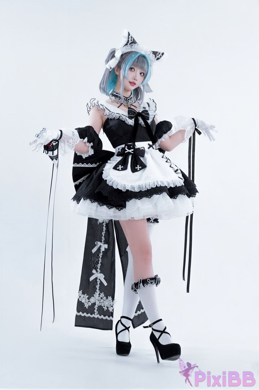 Cosplayer Noodle Fairy azur lane Cheshire fan maid PixiBB.COM 006
