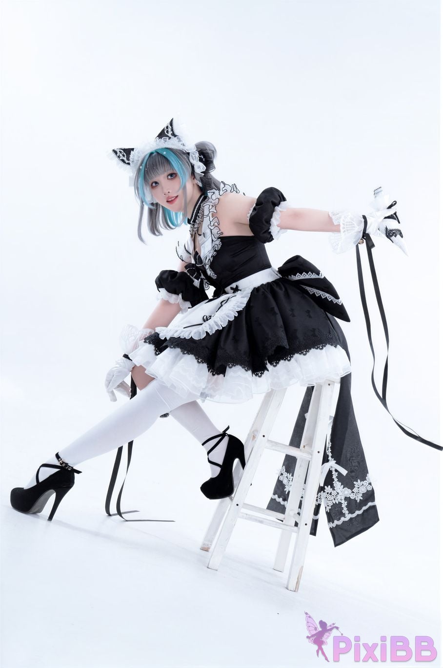 Cosplayer Noodle Fairy azur lane Cheshire fan maid PixiBB.COM 009