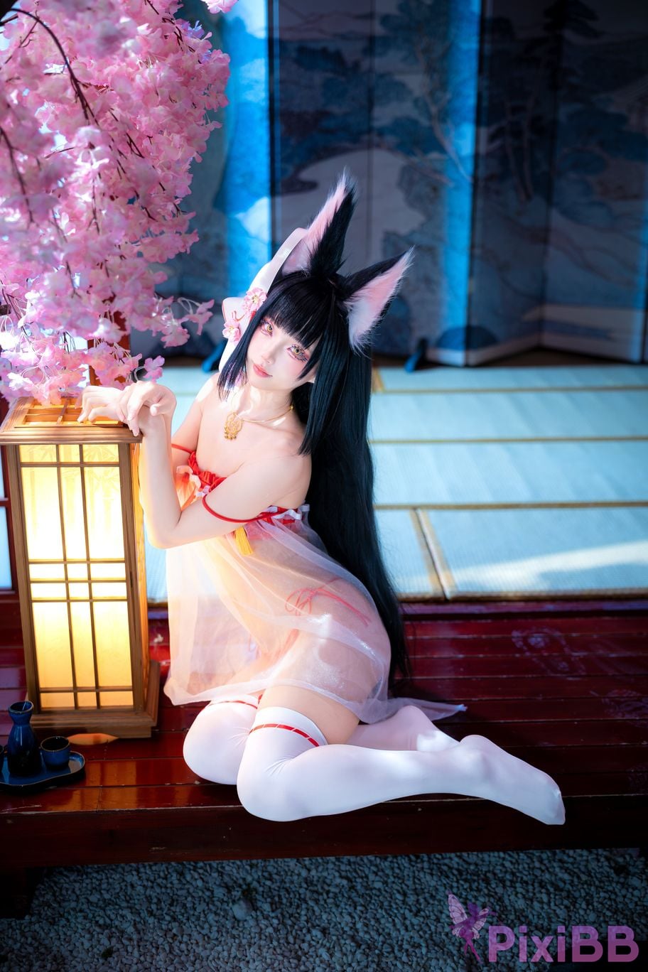 Cosplayer fox jiujiu Azur Lane Nagato Pajamas PixiBB.COM 002
