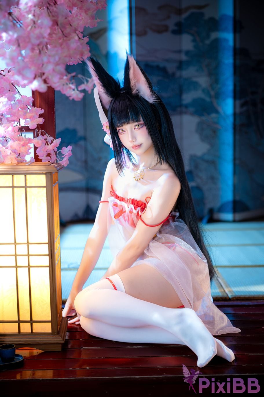 Cosplayer fox jiujiu Azur Lane Nagato Pajamas PixiBB.COM 004