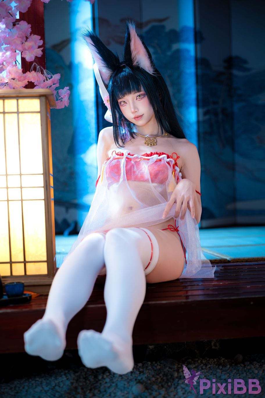 Cosplayer fox jiujiu Azur Lane Nagato Pajamas PixiBB.COM 006