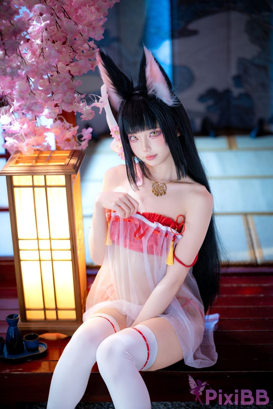 Cosplayer fox jiujiu Azur Lane Nagato Pajamas PixiBB.COM 007
