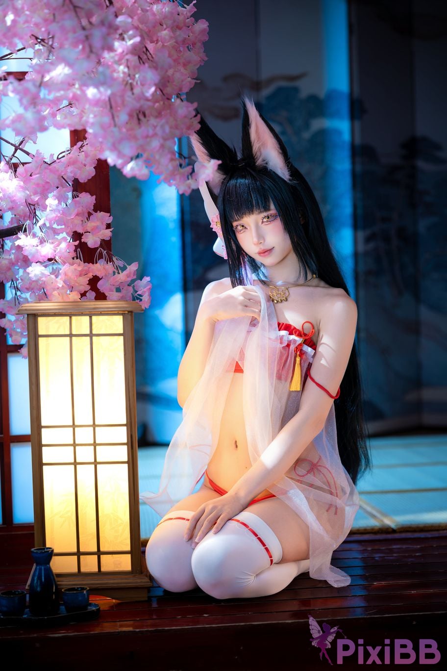Cosplayer fox jiujiu Azur Lane Nagato Pajamas PixiBB.COM 013