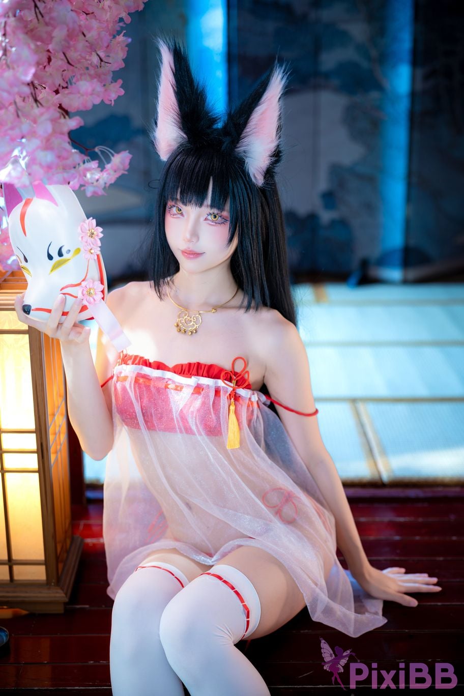 Cosplayer fox jiujiu Azur Lane Nagato Pajamas PixiBB.COM 016