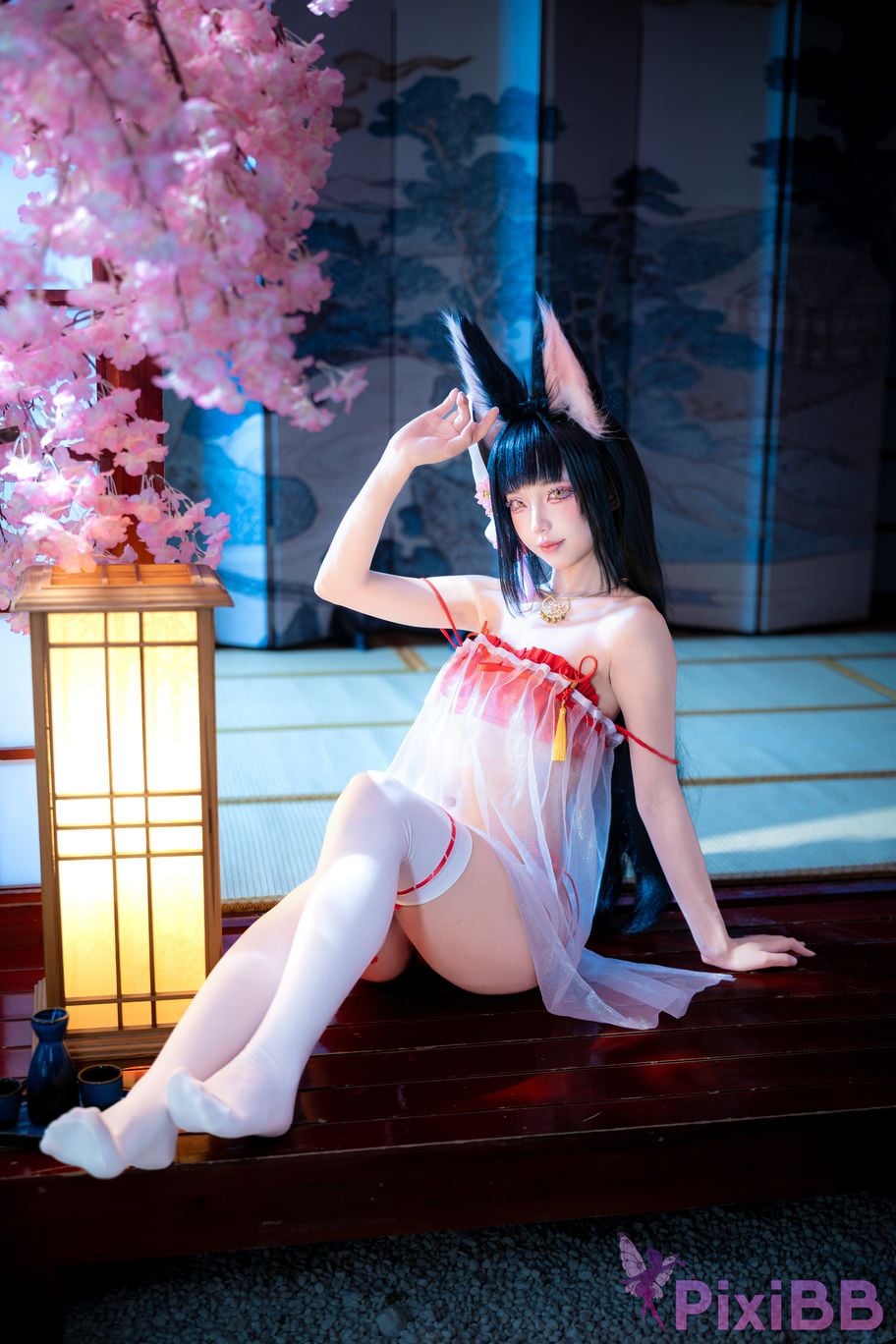 Cosplayer fox jiujiu Azur Lane Nagato Pajamas PixiBB.COM 017