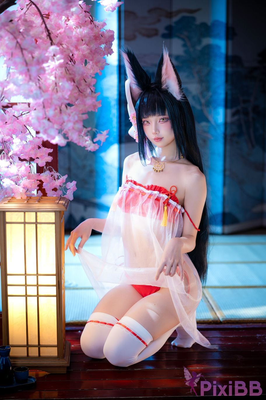 Cosplayer fox jiujiu Azur Lane Nagato Pajamas PixiBB.COM 019