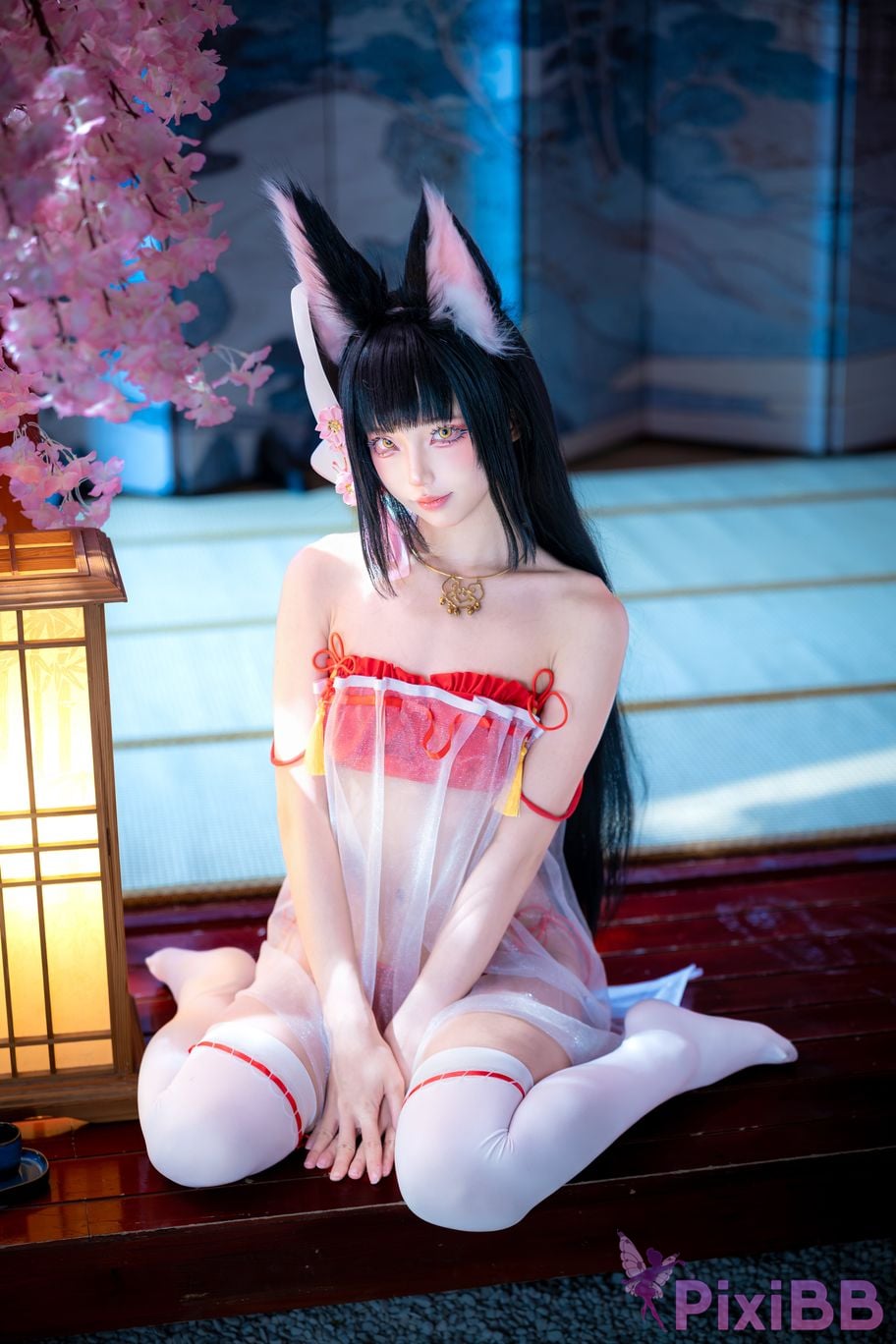 Cosplayer fox jiujiu Azur Lane Nagato Pajamas PixiBB.COM 020