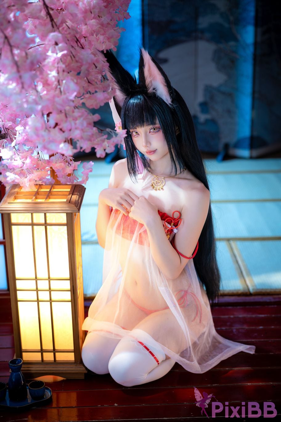 Cosplayer fox jiujiu Azur Lane Nagato Pajamas PixiBB.COM 021