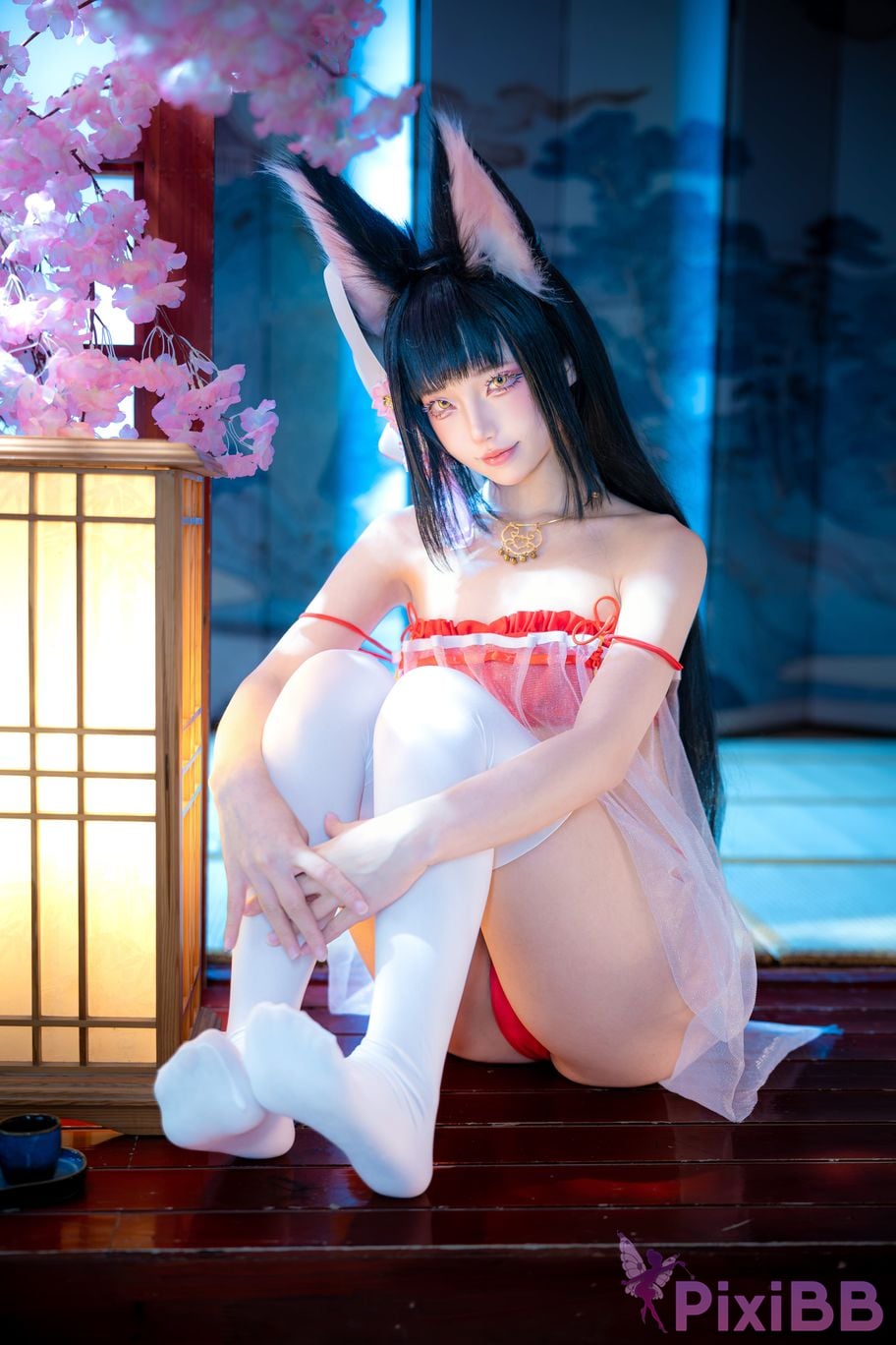 Cosplayer fox jiujiu Azur Lane Nagato Pajamas PixiBB.COM 024