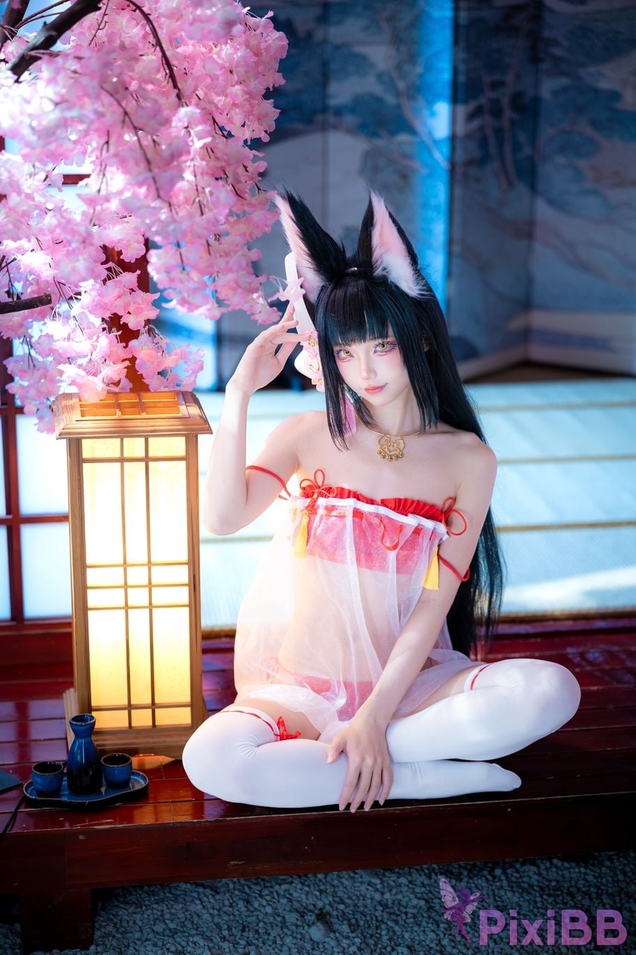 Cosplayer fox jiujiu Azur Lane Nagato Pajamas PixiBB.COM 026