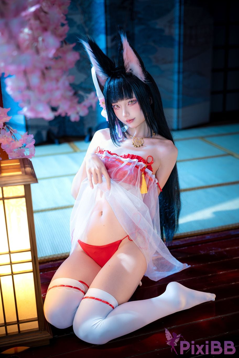 Cosplayer fox jiujiu Azur Lane Nagato Pajamas PixiBB.COM 027