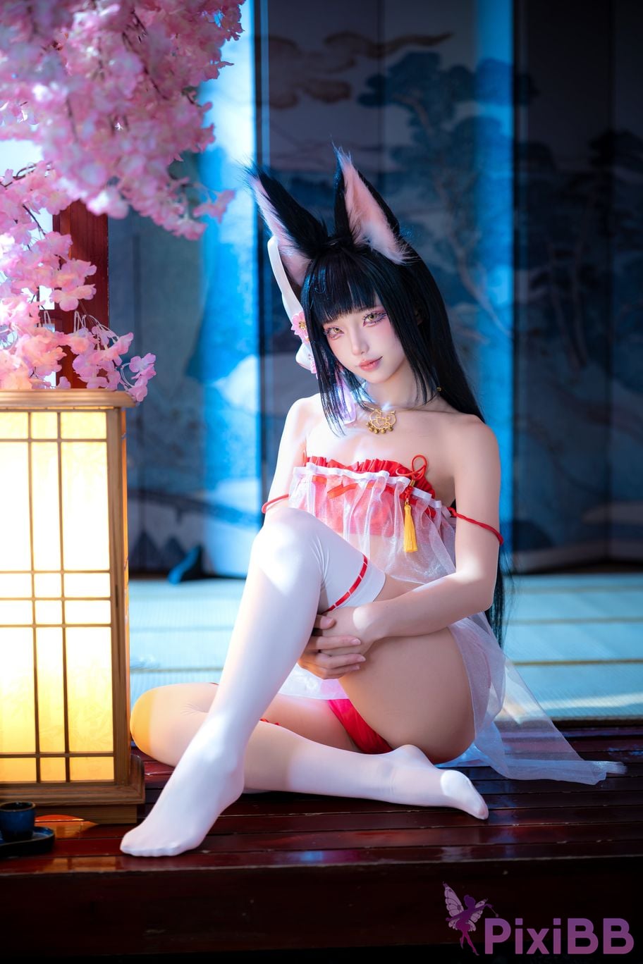 Cosplayer fox jiujiu Azur Lane Nagato Pajamas PixiBB.COM 029