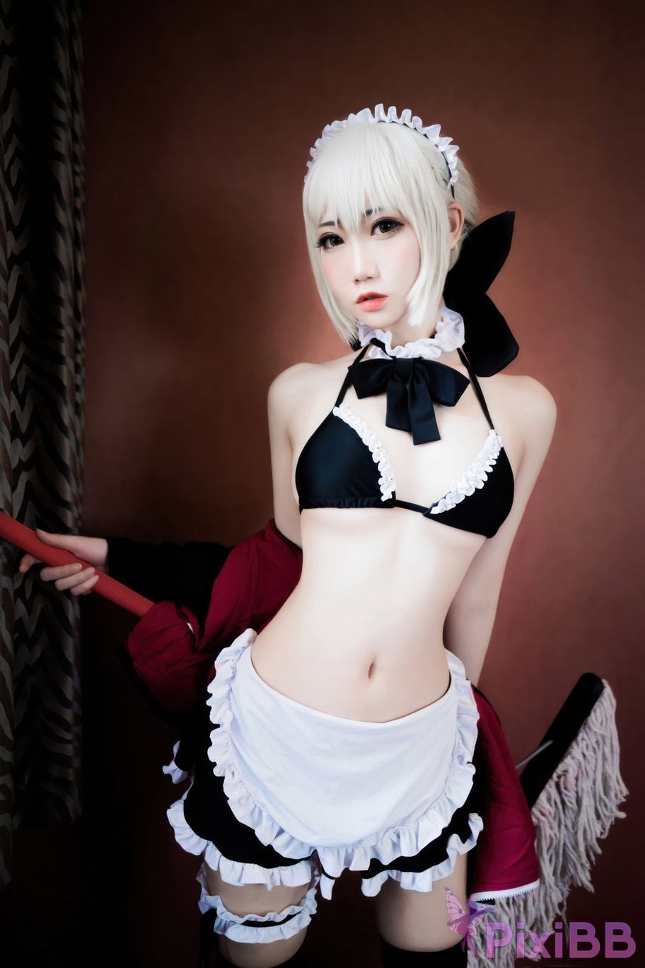 Cosplayer Braised carbon FGO Black maid PixiBB.COM 002