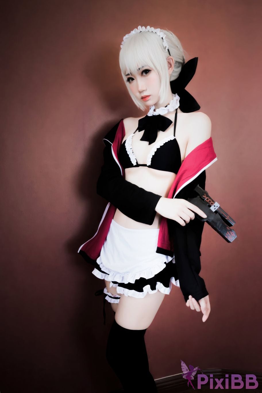 Cosplayer Braised carbon FGO Black maid PixiBB.COM 004