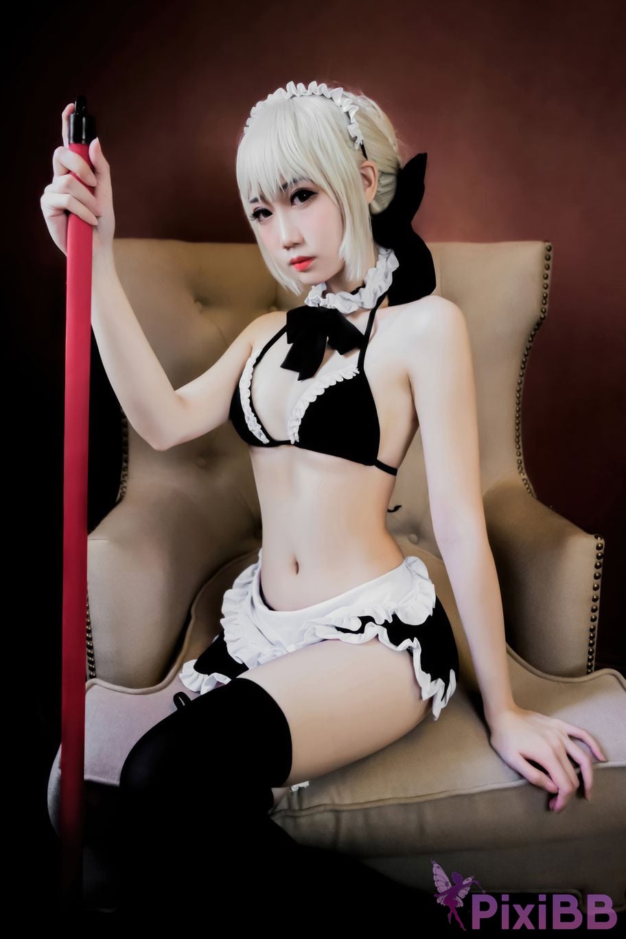 Cosplayer Braised carbon FGO Black maid PixiBB.COM 007