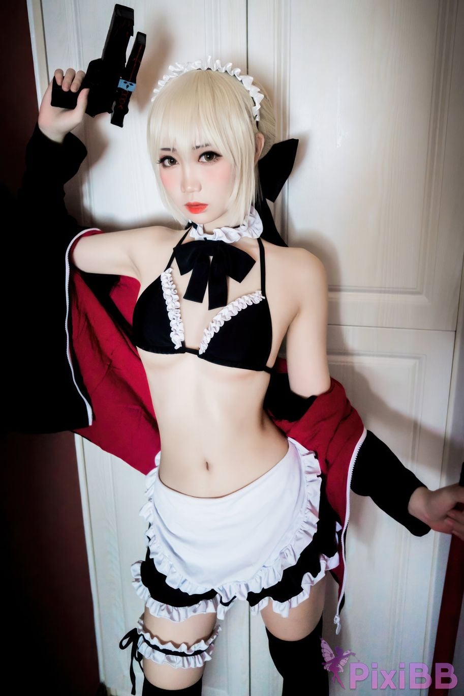 Cosplayer Braised carbon FGO Black maid PixiBB.COM 010