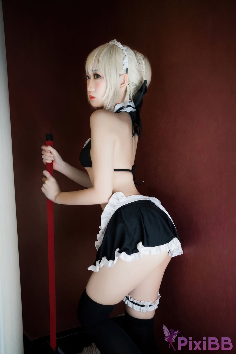 Cosplayer Braised carbon FGO Black maid PixiBB.COM 013