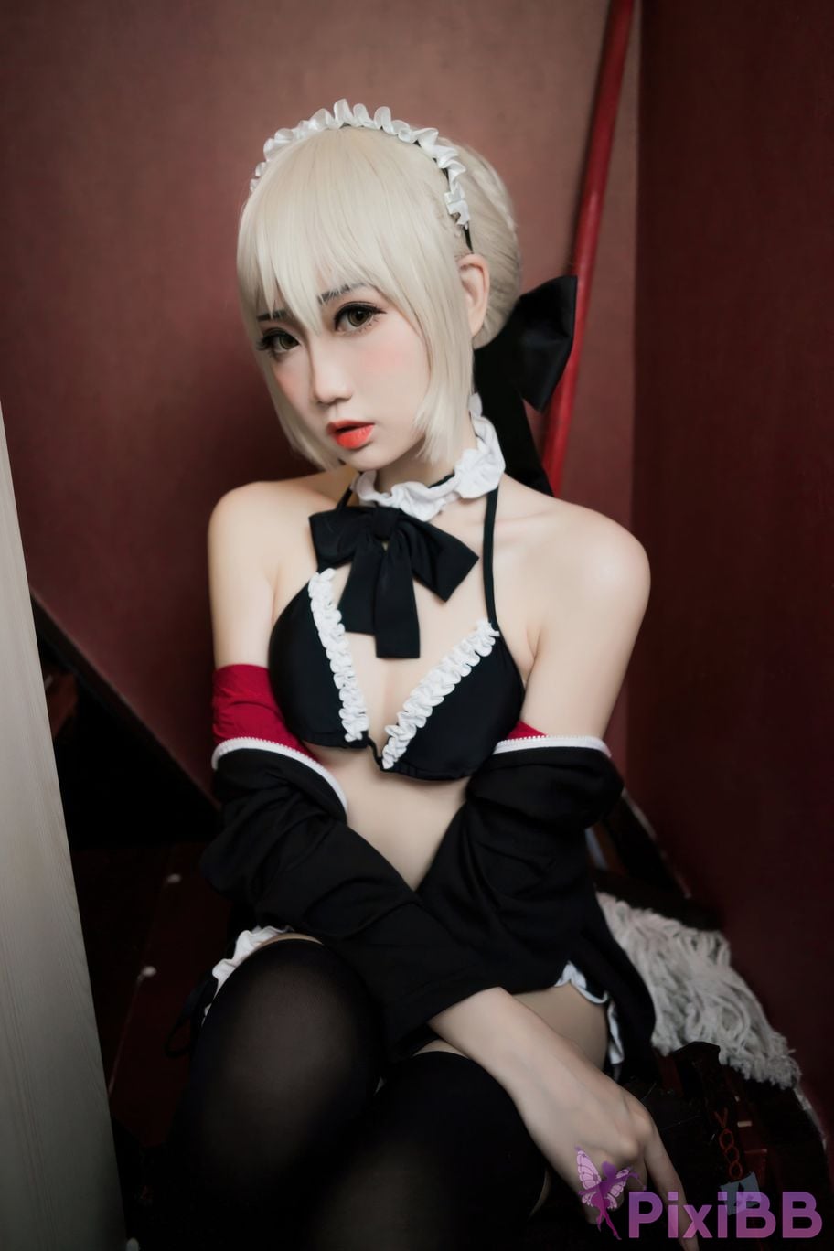 Cosplayer Braised carbon FGO Black maid PixiBB.COM 014