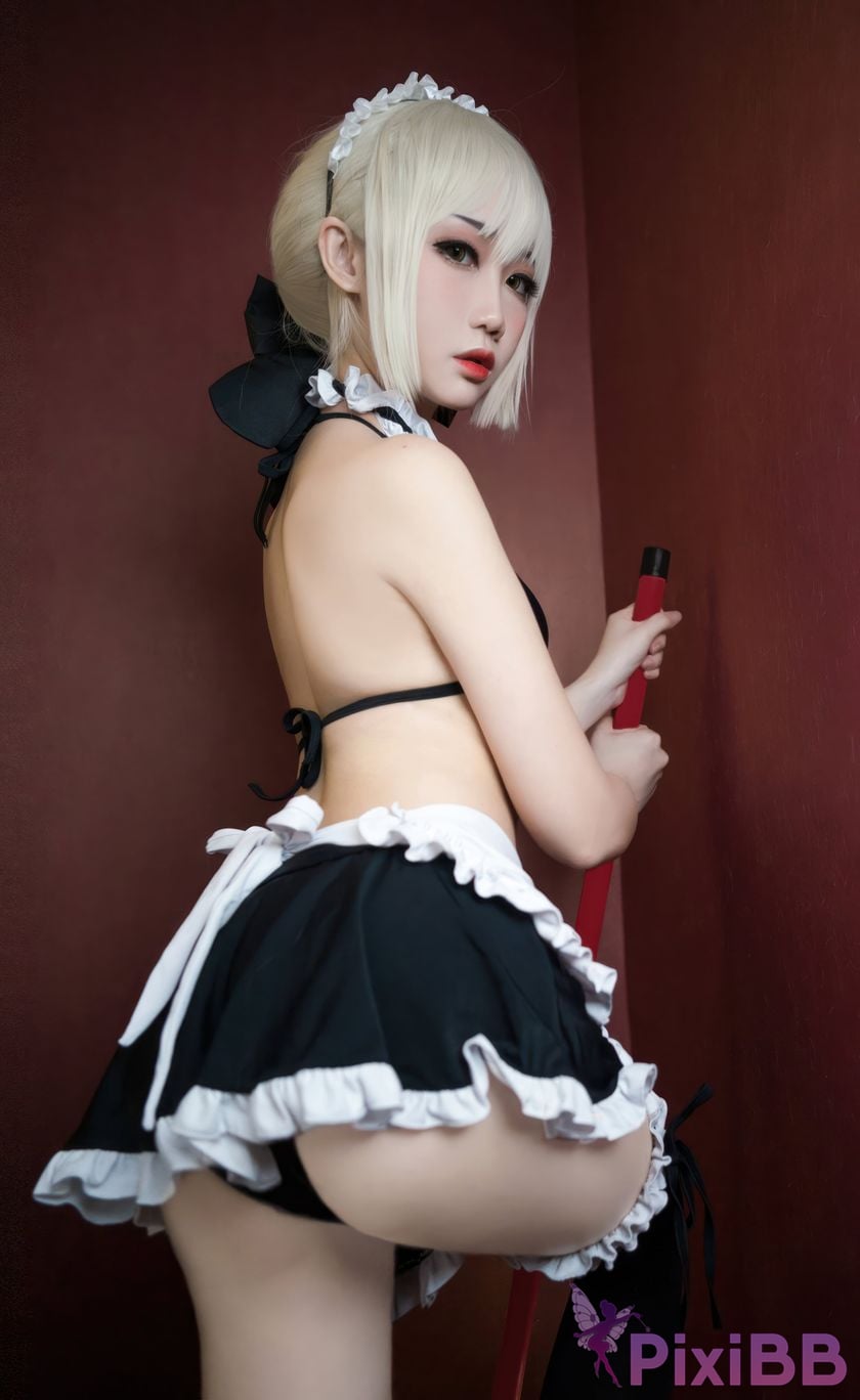 Cosplayer Braised carbon FGO Black maid PixiBB.COM 019