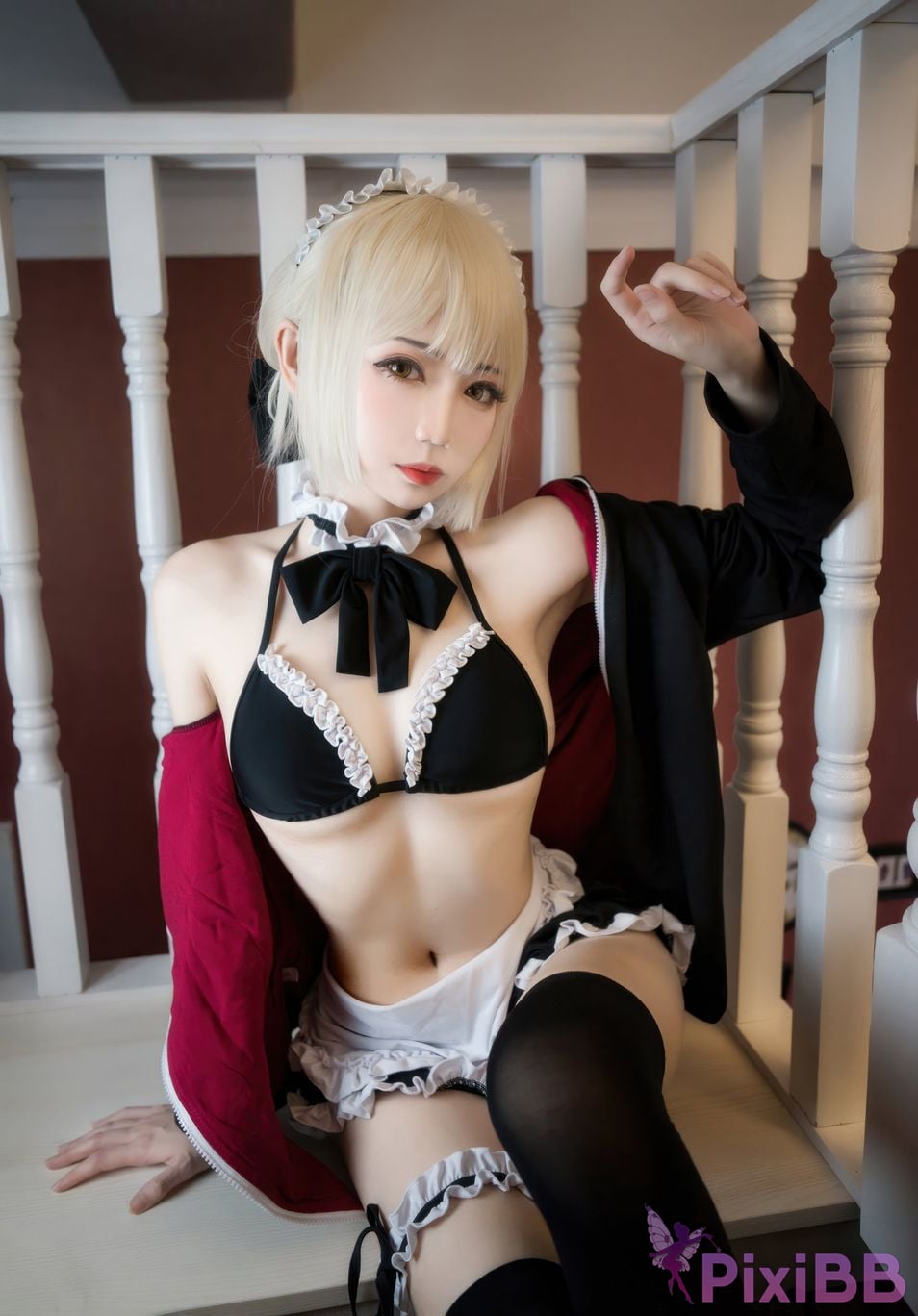 Cosplayer Braised carbon FGO Black maid PixiBB.COM 020
