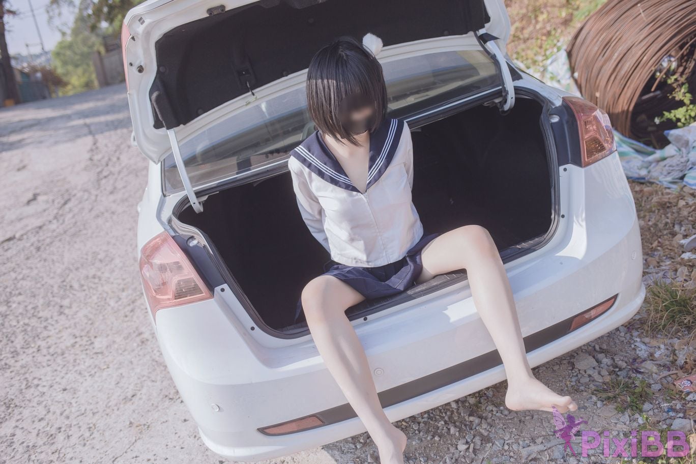 Cosplayer Youbao three years old Tied to the trunk after school PixiBB.COM 027