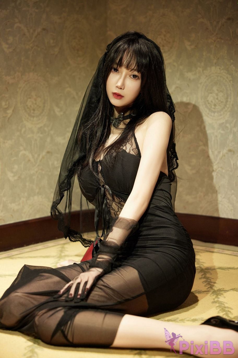No watermark for in app purchases Yueer Yue er XIUREN Model Black stockings pushed into the corner PixiBB.COM 016