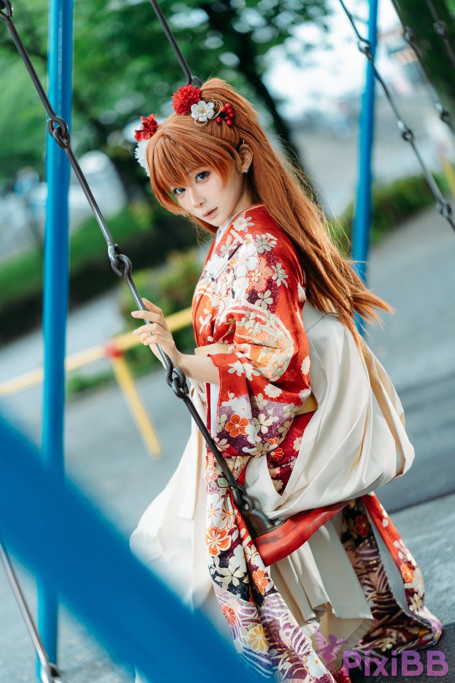 Cosplayer Stupid Momo EVA Asuka Japanese clothes PixiBB.COM 022