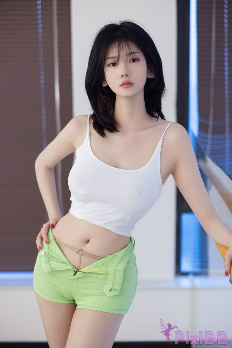 No watermark for in app purchases Ling Qiqi XIUREN Model Sexy little suspender belt PixiBB.COM 007