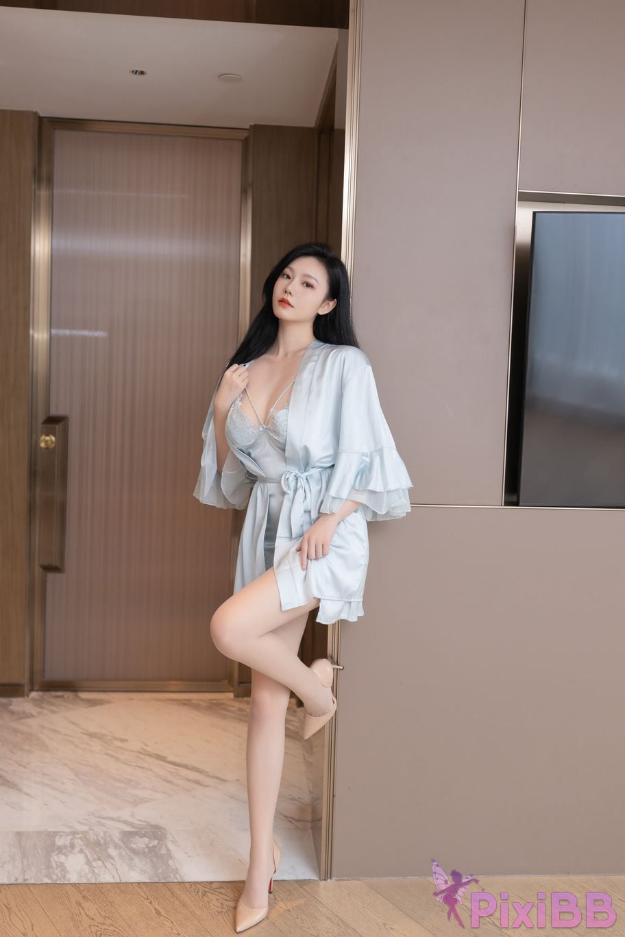 No watermark for in app purchases safely anran XIUREN Model Sexy ice silk pajamas PixiBB.COM 007