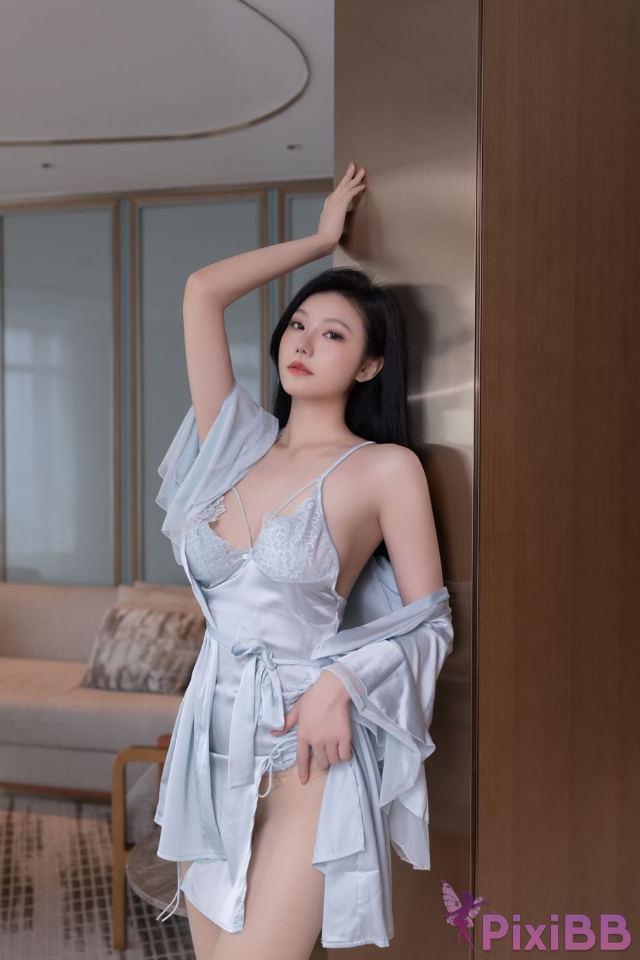 No watermark for in app purchases safely anran XIUREN Model Sexy ice silk pajamas PixiBB.COM 023