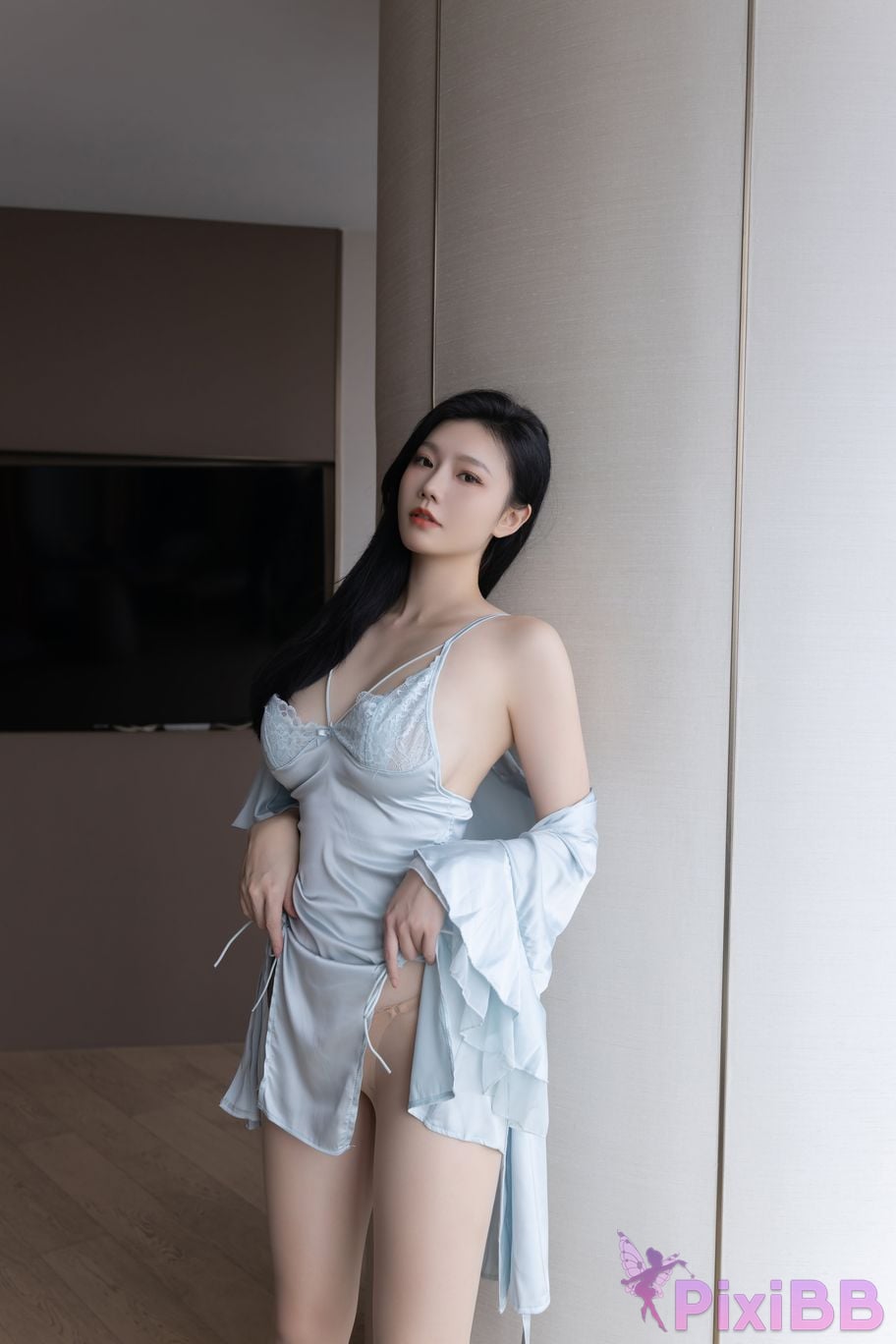 No watermark for in app purchases safely anran XIUREN Model Sexy ice silk pajamas PixiBB.COM 033