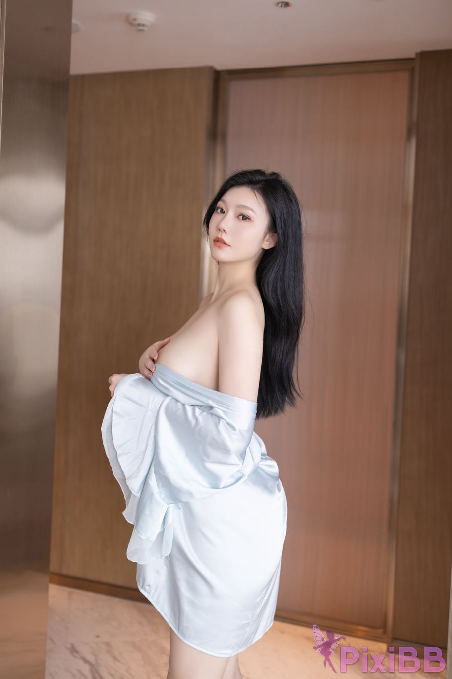 No watermark for in app purchases safely anran XIUREN Model Sexy ice silk pajamas PixiBB.COM 082