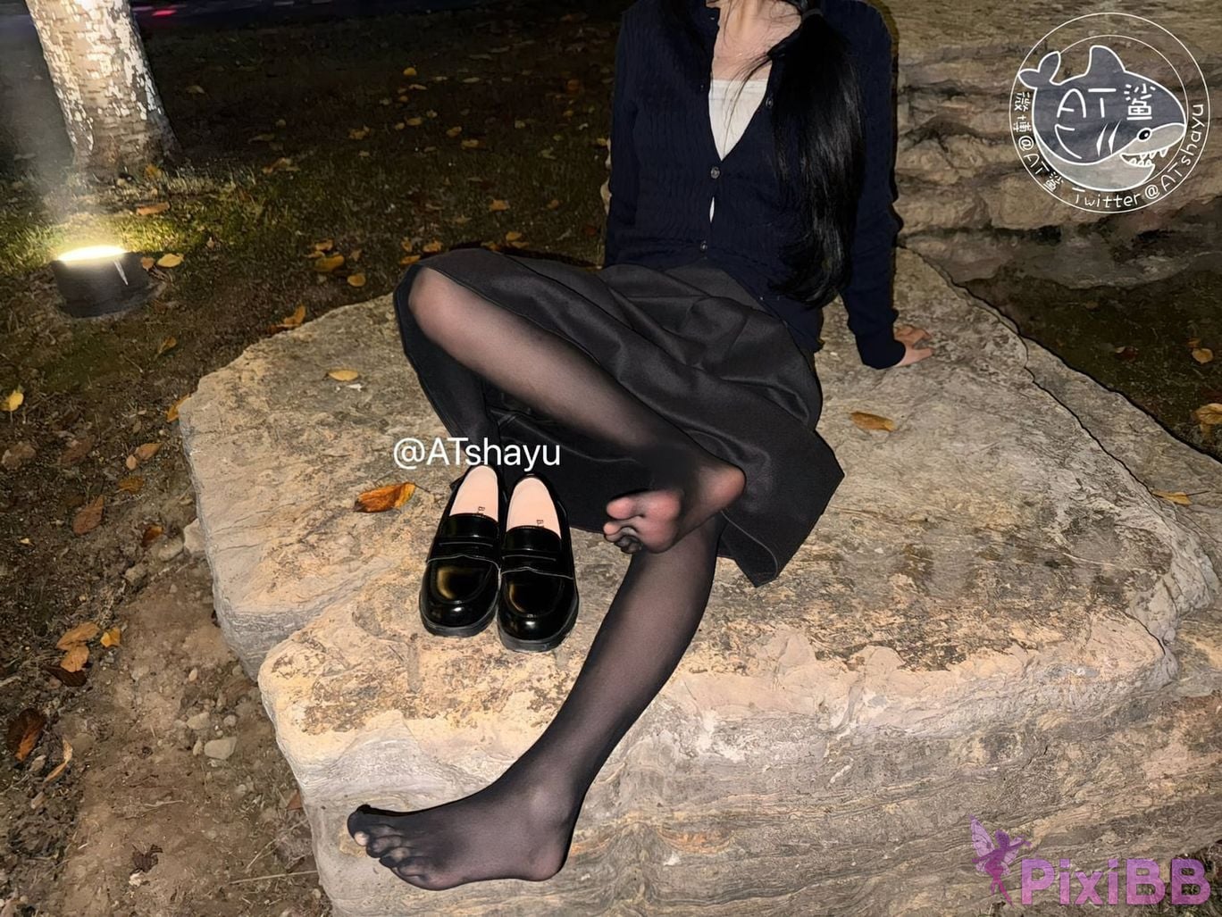 Cosplayer AT shark Outdoor five finger black stockings PixiBB.COM 025