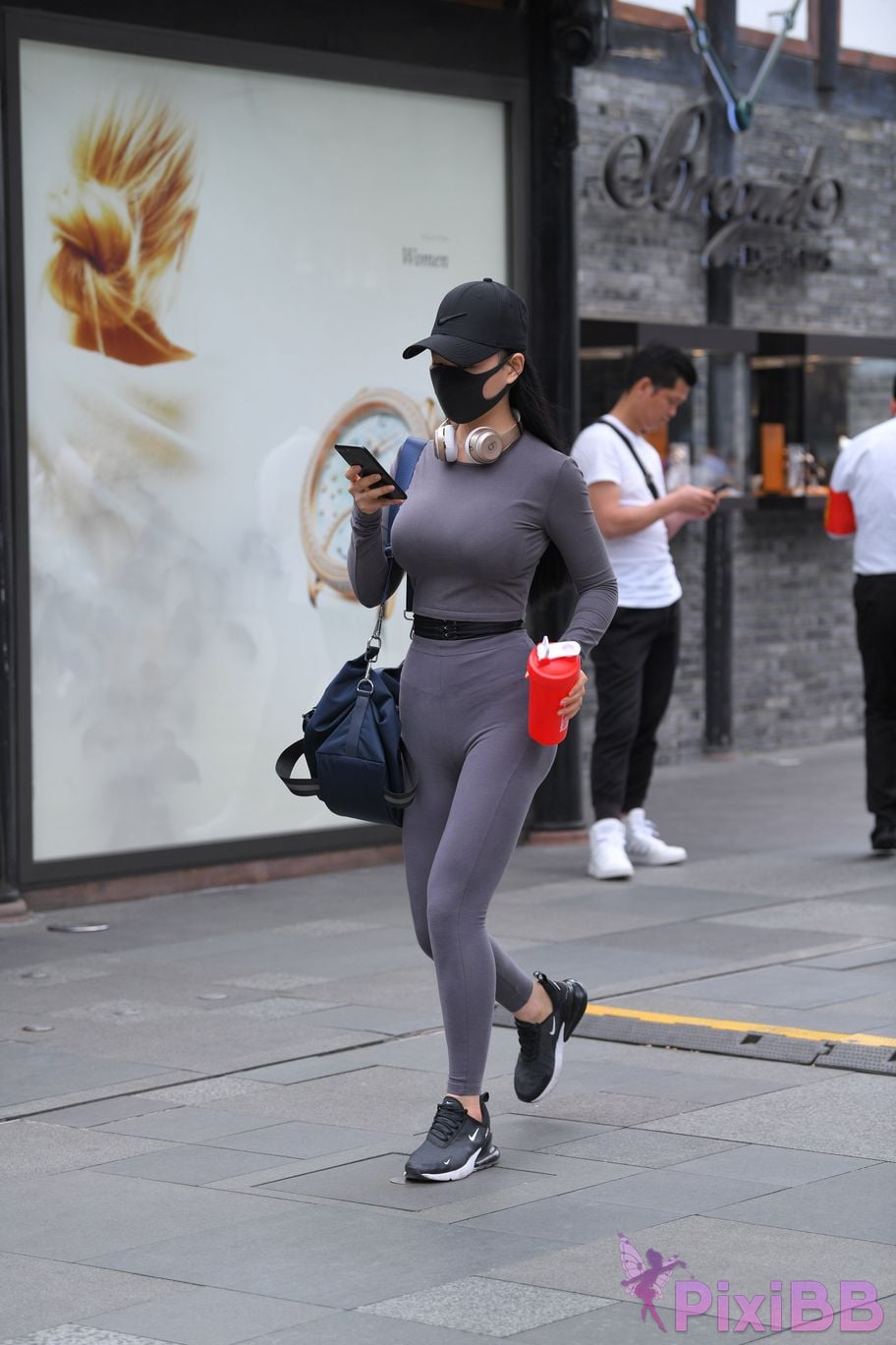 Featured Street Photography Works No.5981 Gray tights with beautiful breasts and small waist PixiBB.COM 017