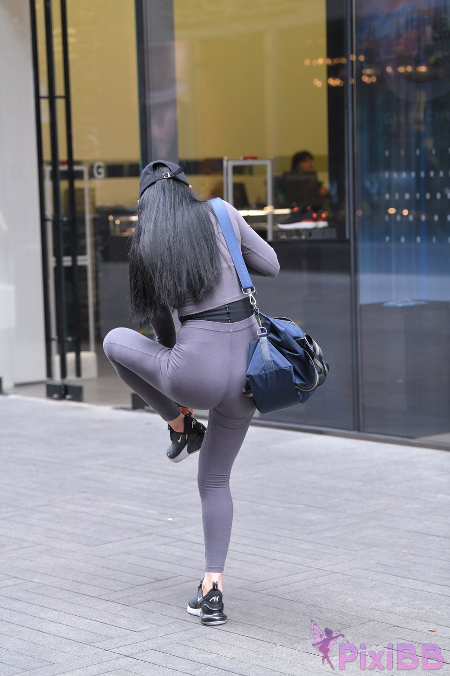 Featured Street Photography Works No.5981 Gray tights with beautiful breasts and small waist PixiBB.COM 056