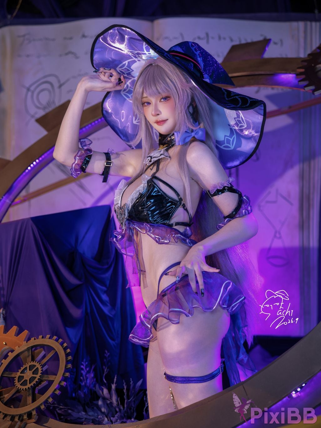 Cosplayer Machi Maggie Big black tower swimsuit The Herta PixiBB.COM 023