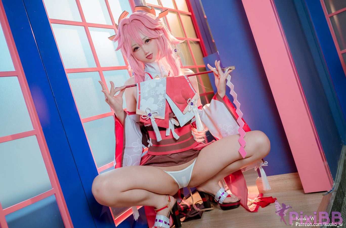 Cosplay KuukoW Yae Miko PixiBB.COM 007