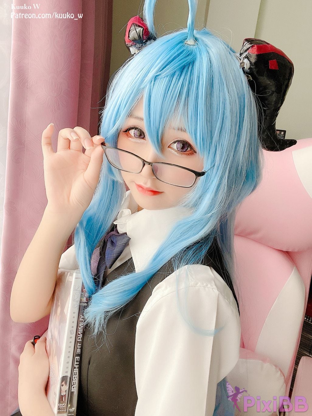 Coser KuukoW No.067 Ganyu Pure Seifuku PixiBB.COM 001