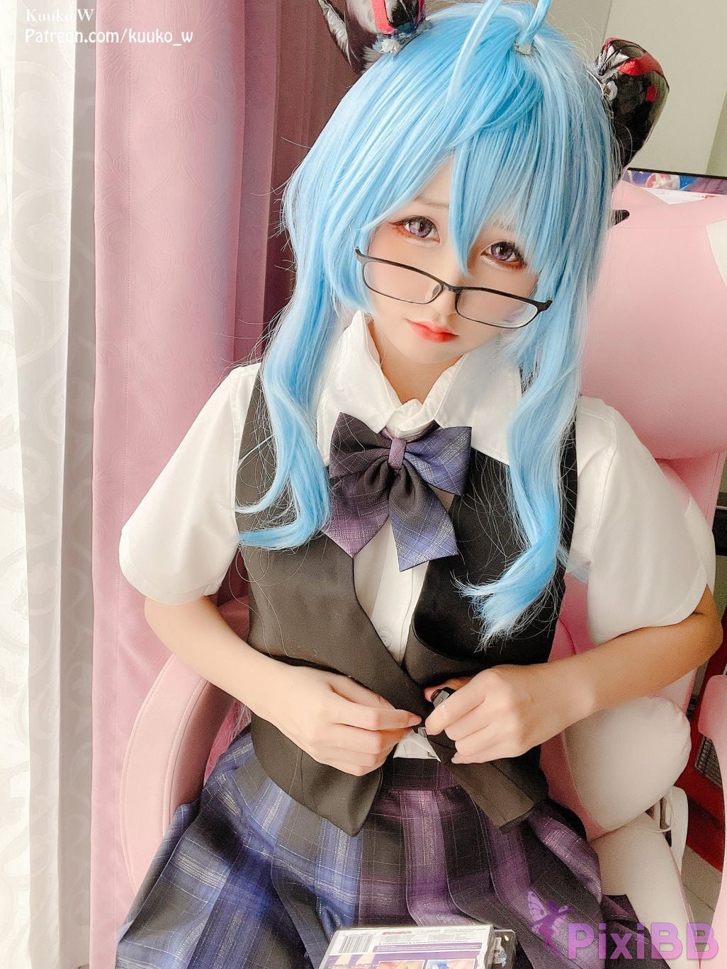 Coser KuukoW No.067 Ganyu Pure Seifuku PixiBB.COM 005