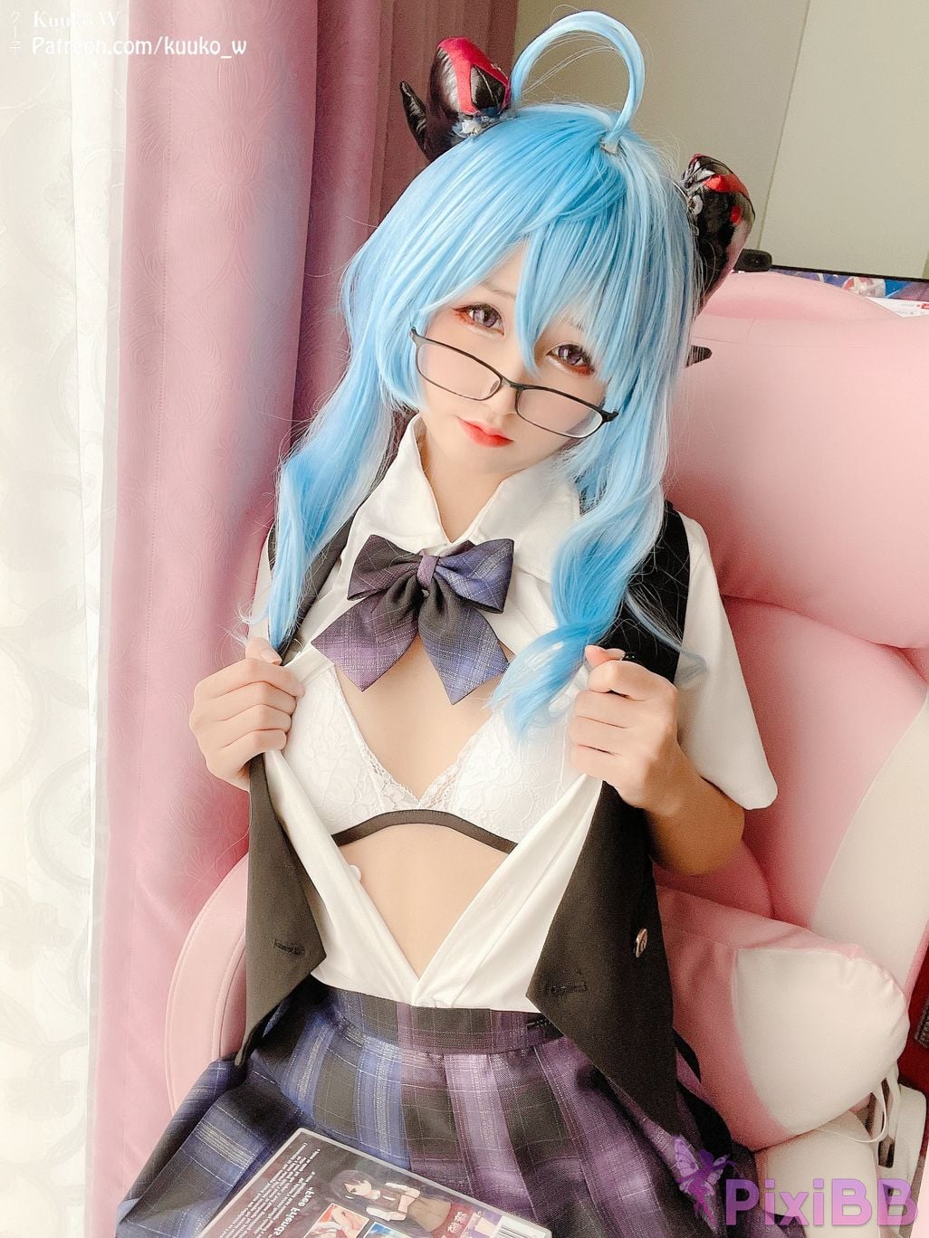 Coser KuukoW No.067 Ganyu Pure Seifuku PixiBB.COM 006