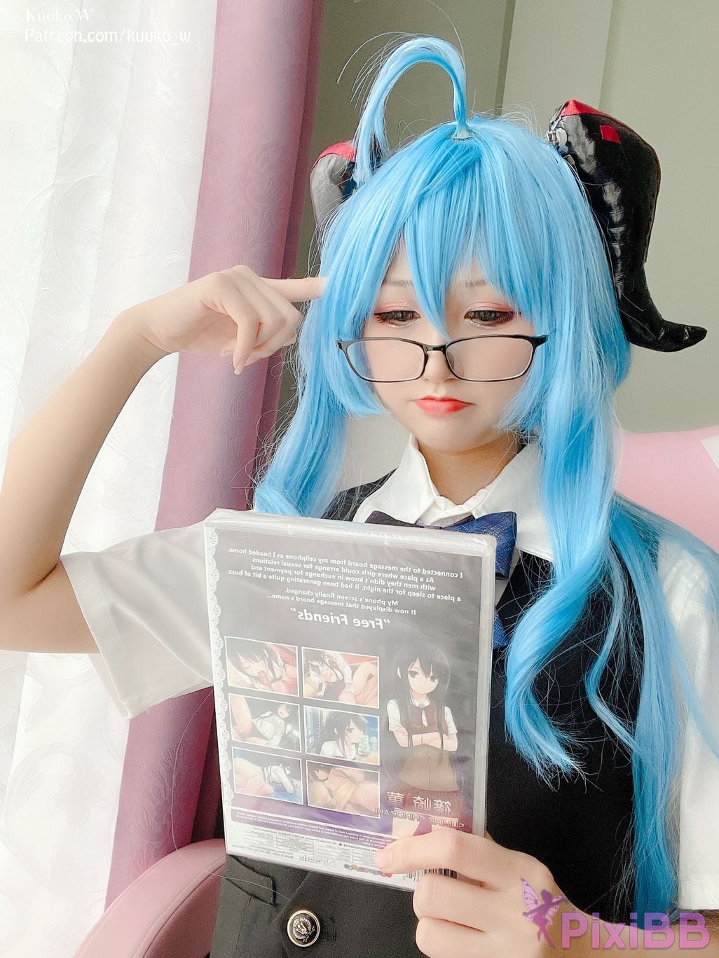 Coser KuukoW No.067 Ganyu Pure Seifuku PixiBB.COM 022
